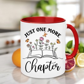 YIDAJI Book Lover Gifts - Gifts for Book Lovers Women - Just One More Chapter - Readers Gifts - Reading Gifts For Women - Bookish Mug - Bookworm Mug Coaster - Librarian Gifts, Birthday Gifts For Women