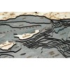 Santa Barbara/Channel Islands 3-D Nautical Wood Chart, Grey Frame, 16"