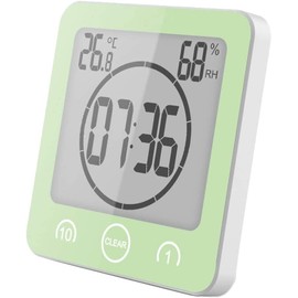 Bsdz Bathroom Clock, Shower Timer, Waterproof Wall Clock, Digital, Portable, LCD Digital Temperature Humidity Clock for Kitchen, Shower