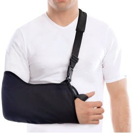 Arm Sling – Breathable Mesh – Lightweight - stabilise The arm, Shoulder and Wrist After Injuries or for a Broken arm - Black - X-Small