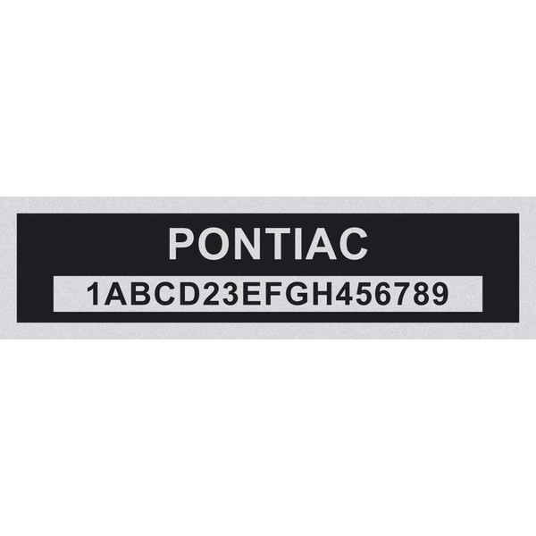 LVCE Custom Vin Tag-Compatible Pontiac