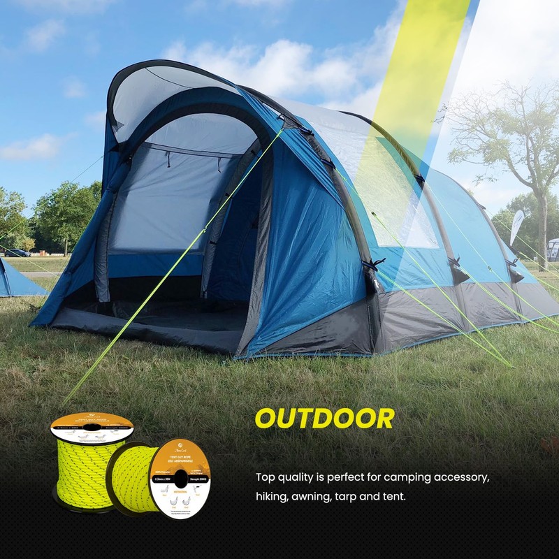 Abma Cord Tent Guy Ropes 3mm 30M Guy Line 6