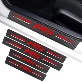 4 Pack Car Door Sill Protector Sticker fit Chevy Camaro RS Carbon Fiber Style Decoration Door Entry Guard Accessories for Most Cars