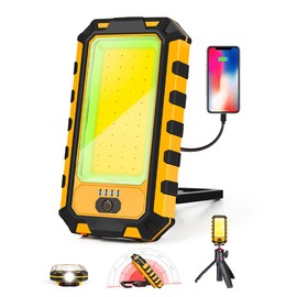 LED Rechargeable Magnetic Work Light 40W 1500Lumens, Hanging Hook 4 Lighting Modes, Job Site Lighting for Car Repairing, Camping, Hunting, and Hurricane(Orange)