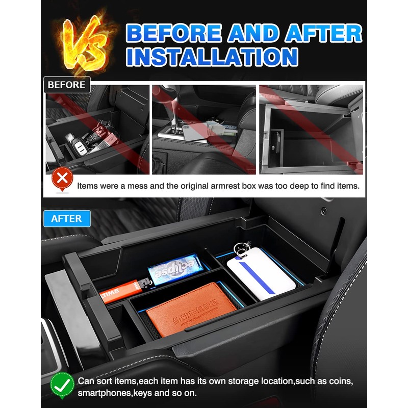 Karltys Center Console Organizer for 2022-2025 2026 Nissan Pathfinder, ABS