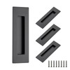 Ravinte 4 Pack Black Sliding Closet Door Handles Black Flush