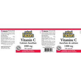 Natural Factors - Vitamin C 1000 mg Calcium Ascorbate, 180 Caps