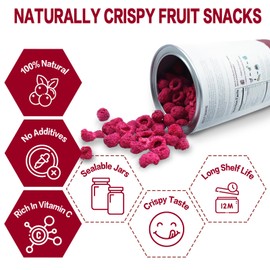 Freeze Dried Raspberries, Freeze Dried Fruit, 55G/1.94OZ