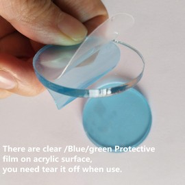 15 Pieces Clear Blank Acrylic Keyrings with Round Circle Acrylic Labels Clear Acrylic Laser Cut Round Leaf with Hole (Clear, 2.36")