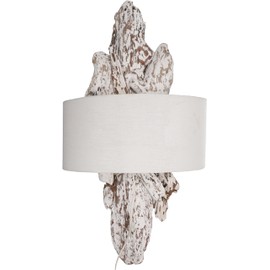 GURU SHOP Modena Model Wall Lamp, Handmade from Natural Material, Driftwood, Cotton in Bali, 80 x 40 x 23 cm, Wall Lights