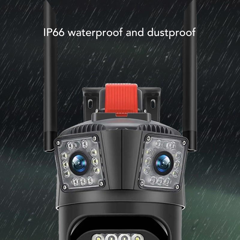 Outdoor 3 Lens Security Camera IP66 Waterproof 2 Way Talk