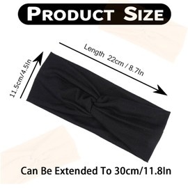 Nayyana 8 Stück Turban-Stirnbänder im Boho-Stil, breite Haarband für das Haar, rutschfeste, gedrehte Stirnbänders, Kopftücher, kurzes Haar, dehnbar, dick, modisches Haar-Accessoire