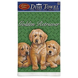 Kitchen Towel--Dog Design--Golden Retriever Puppies--Printed in the USA--22" by 32"
