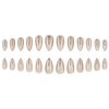 Chrome Press on Nails Medium Almond SWEKKE Light Brown Fake