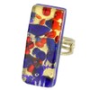 GlassOfVenice Women's Venetian Rectangular Ring - Blue R