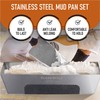 CLEAR STYLE Stainless Steel Mud Pan 14-Inch – 2 Pack