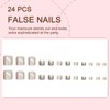 24PCS Press on Toe Nails with Glue and Jelly Glue,