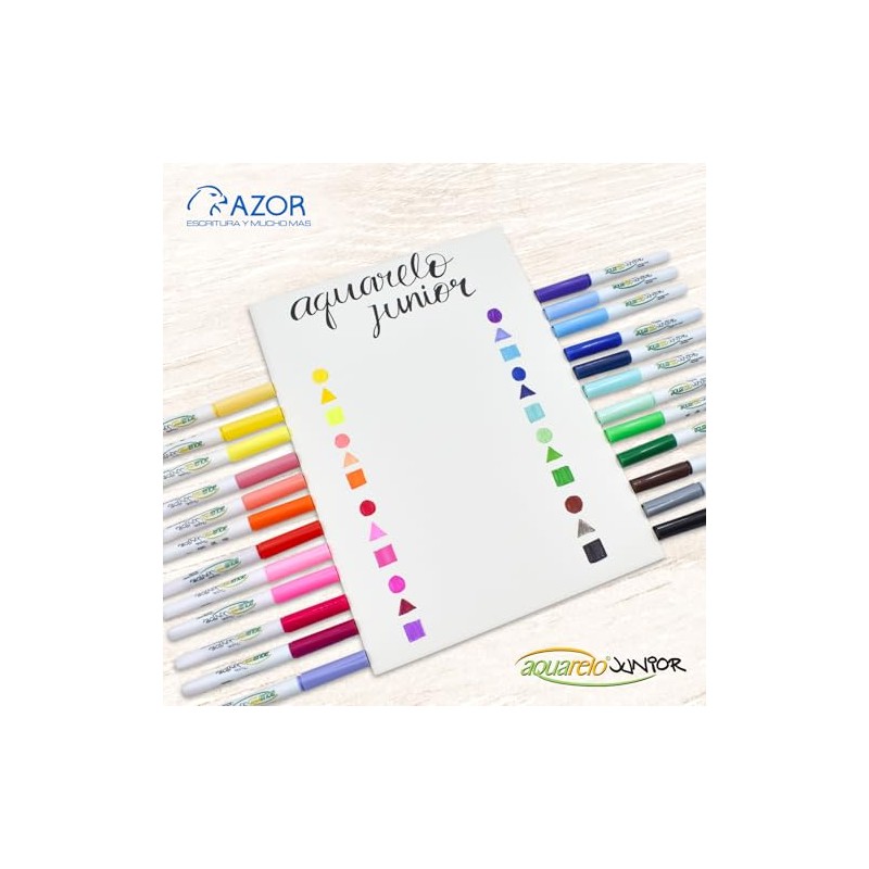 Azor Plumones Para Dibujo 24 Piezas No Toxico Lavable Aquarelo