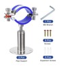 sourcing map 2Pcs Stainless Steel Pipe Supports Wall Mount Ceiling