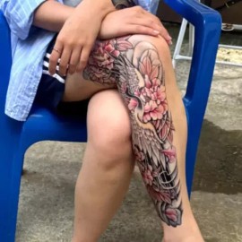 운학 타투스티커 꽃타투스티커 지워지는타투 스티커타투 Woonhak Tattoo Sticker Flower Tattoo Sticker Removable Tattoo Sticker