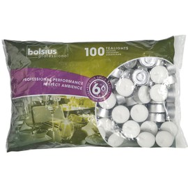 BOLSIUS Tea Lights Candles - Bulk Pack of White Unscented Candle Lights with 6 Hour Burning Time - Tea Candles for Wedding, Home, Parties, and Special Occasions (Pack of 100)