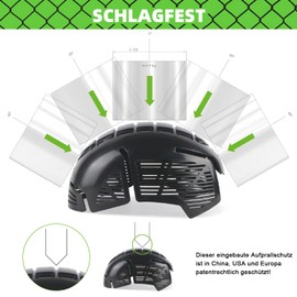 GREEN DEVIL Maverick-Air Series Bump Cap Safety Hat with Anti-Shock ABS Hard Shell Lightweight Breathable Safety Cap Head Protection Cap Baseball Cap Style, gray