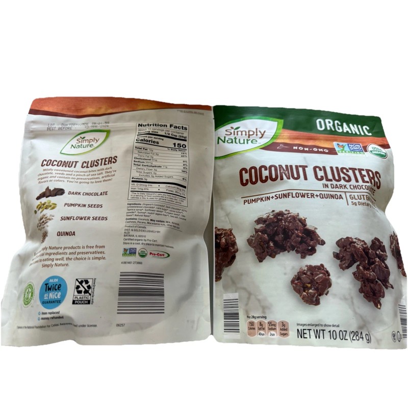 Simply Nature Coconut Clusters Dark Chocolate Pumpkin Sunflower Quinoa Non