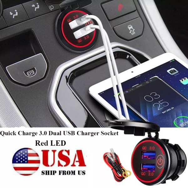 Unbranded Car RV Marine 12V USB Outlet 36W QC 3.0