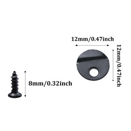 bociloy 100Pcs Picture Frame Turn Button Fasteners with Screws, 12mm Round Metal Photo Frame Hardware Backing Clips for Hanging Pictures, Posters, Drawing Crafts - Black