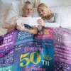 Xinvery 50th Birthday Gifts Blanket for Her, 50th Birthday Decorations