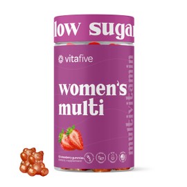 vitafive Women's Multivitamin Gummies, Best Multivitamin for Women with Biotin, D3, B12, Zinc, Low Sugar, Gluten Free (50 Ct)