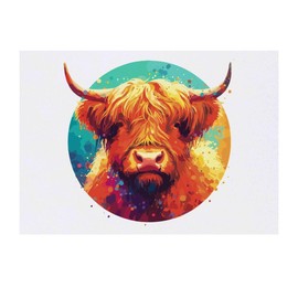 Azeeda 'Hochland-Kuh' Temporäres Tattoo - Hautfreundlicher & Ungiftiger Abziehbild · Wasserfest (TO00073901)