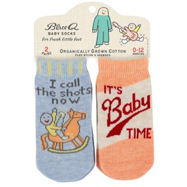Blue Q Baby Sock Sets, Two Unique Funny Gender Neutral Designs, Organically Grown Cotton, Baby Showers