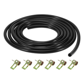 Partuto 1 Set Universal Petrol Fuel Line Gas Line Pipe Hose Plastic Black 6.56ft 1/8"ID 1/4"OD