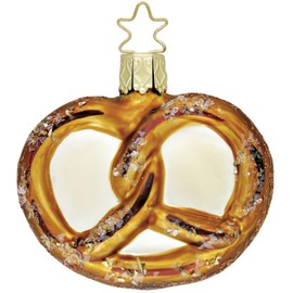 Inge Glas Bavaria Ein Pretzel 1-043-08 German Blown Glass Christmas Ornament