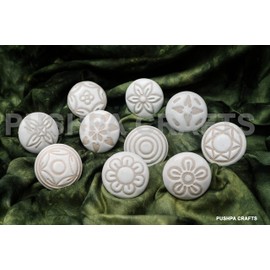 PUSHPACRAFTS 20 X Mix Vintage Look White Creame Creme Flower Ceramic Knobs Door Handle Cabinet Drawer Cupboard Pull