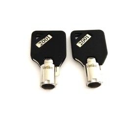 Sentry Safe Keys Cut from 2001 to 2100 Tubular Keys Black Tops Dark Engraved Vertikee(TM) (2100)