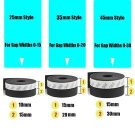 Silicone Seal Strip,Weather Stripping for Door or Window,Weatherproof Soundproof Self Adhesive Door Strip Bottom, Door Draft Stopper Silicone Strip Tape (Black Length 16.5 Feet Width 35mm)