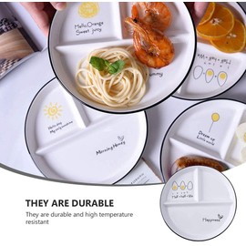 LATRAT Split Plate Ceramic Dinner Plate 3 Cut Food Plate Lunch Plate Salad Plate Tableware for Kitchen Party Home Supplies Children