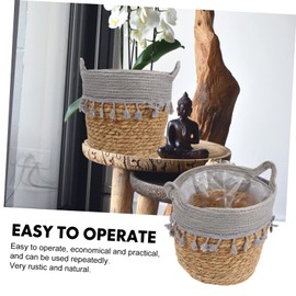 CAXUSD 1 Pc Maceta de cuerda de cubierta de macetas Cesta para cubrir macetas cesta de mimbre cesta de almacenamiento de mimbre decoración del hogar cesta decorativa para el hogar