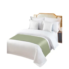 Ldtrchee Sage Green Bed Runner for Twin Size Bed, Farmhouse Decorative Bed Scarf Throws for Foot of Bed, Sage Green Color Luxury Bedding Protector Slipcover Bed Runners for Hotel/Home, 71 x 20 Inch