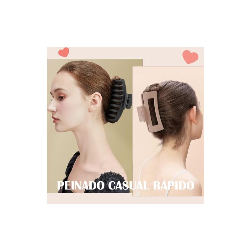 8 Pinzas Grandes para Cabello,Pinzas para Cabello Mate,Multicolor
