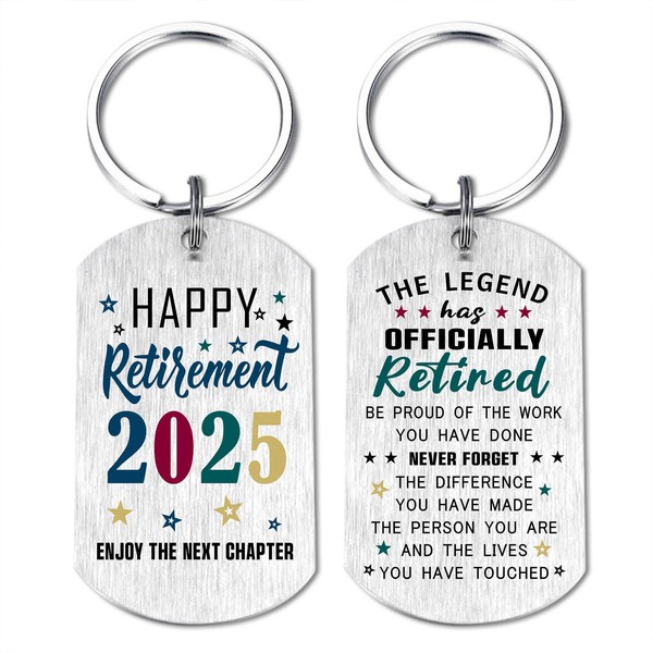 Viayen 2025 Retirement Gifts for Women Men - Retired Keyring