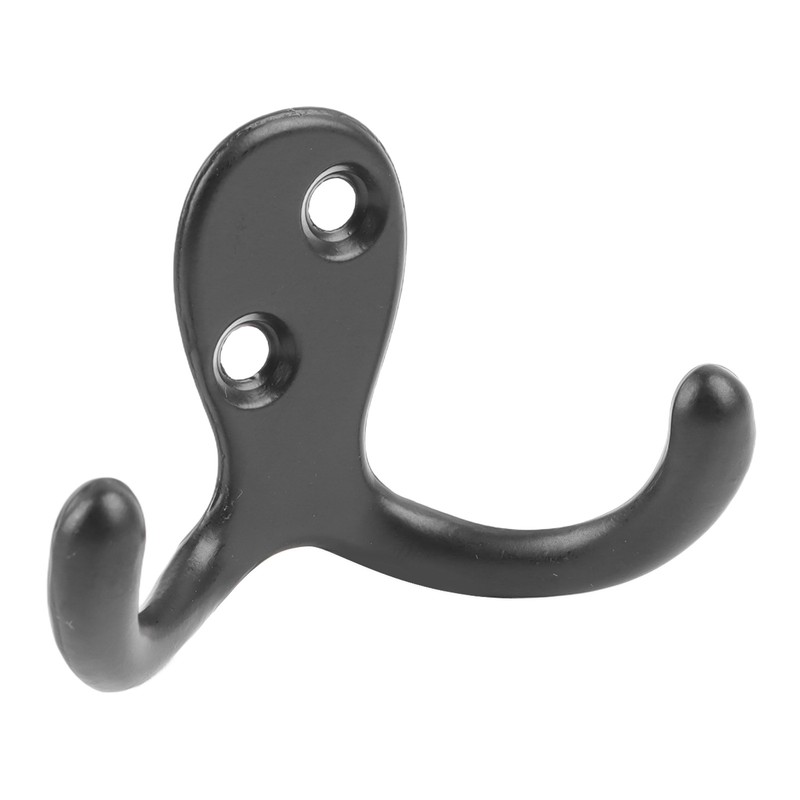 10pcs Black Double Prong Coat Hooks Wall Mounted Retro High