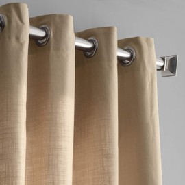 HPD Half Price Drapes CCLK-1804A-108-GR Cotton Textural LinenWeave Grommet Curtain (1 Panel), 50 X 108, Camel Tan