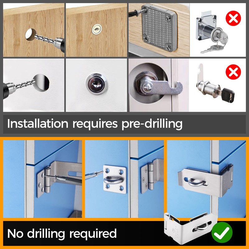 GEMASP Hasp Latch 2 Pack, 90 Degree Solid 304 Stainless