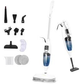 Moongiantgo Scrubbing Steam Mop for Hardwood Floors, Handheld Spin Mop with 3 Steam Modes Rotating Mop Pads, Electric Floor Scrubber Machine Detachable Steam Cleaner Mop for Grout and Tile Floors (A)