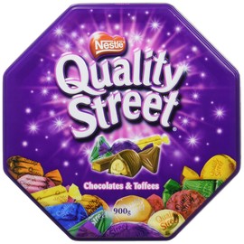 Nestle Quality Street Assorted Chocolate Decorative Metal Tin, 2lb