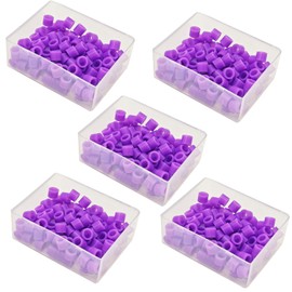 Misemiko Dental Instrument Code Rings (500 Pack) C Medical Grade Silicone, 4x6x5mm C Autoclavable Silicone 135C/275F, Dental Color-Coding Bands for Dental & Medical Tools (Purple)