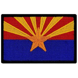 qps Arizona State Flag Embroidered Patch | 2PC  3.0 X 2.0 IRON ON OR SEW (qp503)
